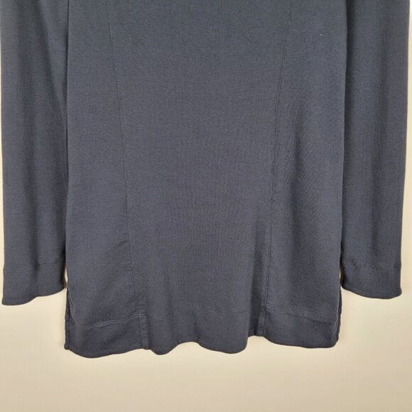 Chico's Pima Cotton Pocket Tunic The Ultimate Tee Long Sleeve Black Size S - Picture 7 of 10